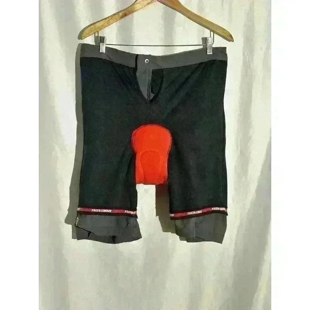 Men’s NOVANA Cycle Shorts charcoal, gray Cargo Liner Orange‎ Gel Padding Size XL